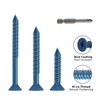 1/4" x 5" Concrete Screws, 50 PCS Blue Flat Head