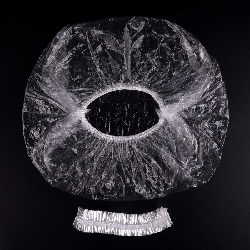 TUPARKA 120 Pcs Disposable Shower Caps Plastic Elastic Bath Cap