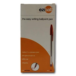 Thorness Pack of 50 red Eziball medium ball point pens