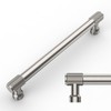 Amerdeco 10 Pack Brushed Satin Nickel Knurled Cabinet Pulls 6.3