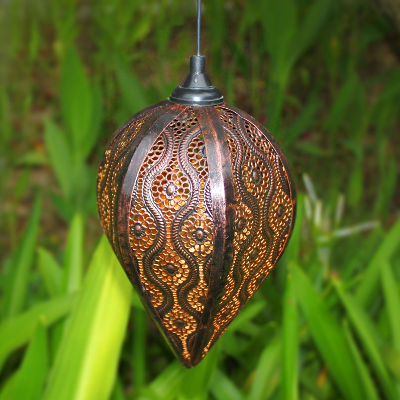 Solar Lantern Hollow Out IP44 Waterproof LED Solar Powered Hanging