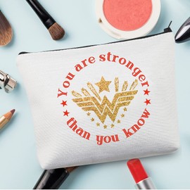 CMNIM Inspirational Wonder Makeup Bag Heroine Gift Movie Fans Inspired Gift for Wonder Fandom are Stronger Than You Know (Inspirational Wonder MB)