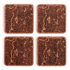Jerusalem Map Coaster, Set of 4, Sapele Wooden Coaster with