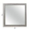 Benjara Zane 39 Inch Transitional Mirror, Square Wood Frame, Weathered