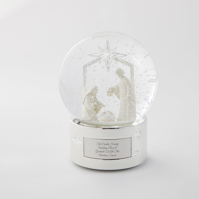 Things Remembered Engraved Nativity Musical Snow Globe (Free Customization), Plays