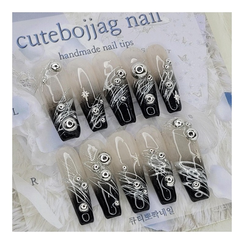 Milky Way handmade nail tips - Oval / 은하수 수제네일팁