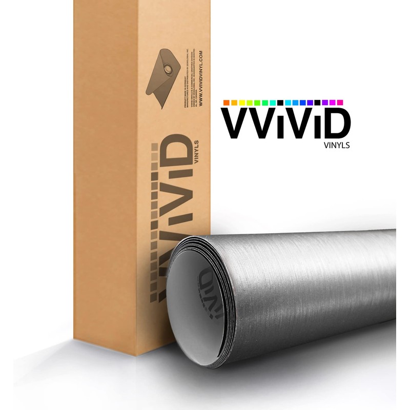 VViViD® XPO Silver Brushed Steel Car Wrap Vinyl Roll with