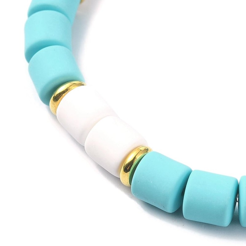 Hemasa Polymer Clay Column Beaded Stretch Bracelets Owl Charms For