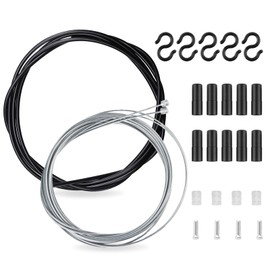 Gear Cable Bicycle, Bicycle Shift Cable Set, Universal Bicycle Parts Brake Cable Bicycle Cable with 2 m Outer Cover, End Sleeve, Brake Cable Housing Kit for Mountain and Road Bike (Shift Cable Set)