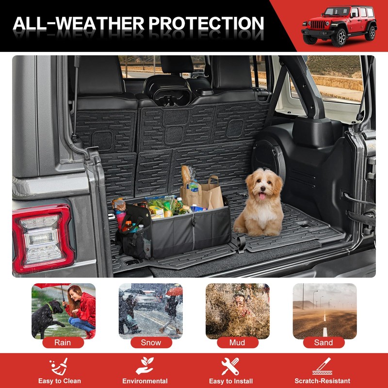Utiiy Cargo Liner with Seat Back Cover Fit for 2018-2025