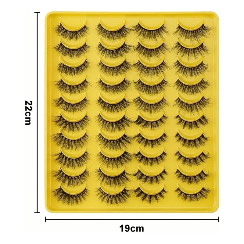 20 Pares De Pestañas Postizas 3d Mixtas Visón Hecho Mano