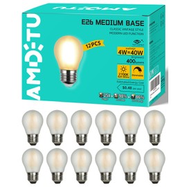 AMDTU Vintage E26 LED Edison Bulb 40W Small Globe 2700K Soft White Frosted Dimmable 40 Watt Warm G45 Medium Standard Base Bulbs Ideal for Home Lighting Fixtures Create Cozy Ambiance in Bedrooms