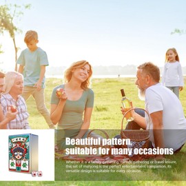 Mahjong Cards Set, Set Majhong Games, Mahjong Playing Cards, Portable Chinese Mahjong Poker, Large Print Handheld Poker for Poker Game, Festival