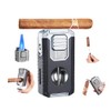 Cigar Lighter Triple Jet Flame Refillable Butane Torch Lighter with