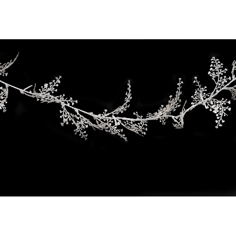 Christmas Concepts® 1.8m (6ft) Silver Glitter Leaf Garland - Floral