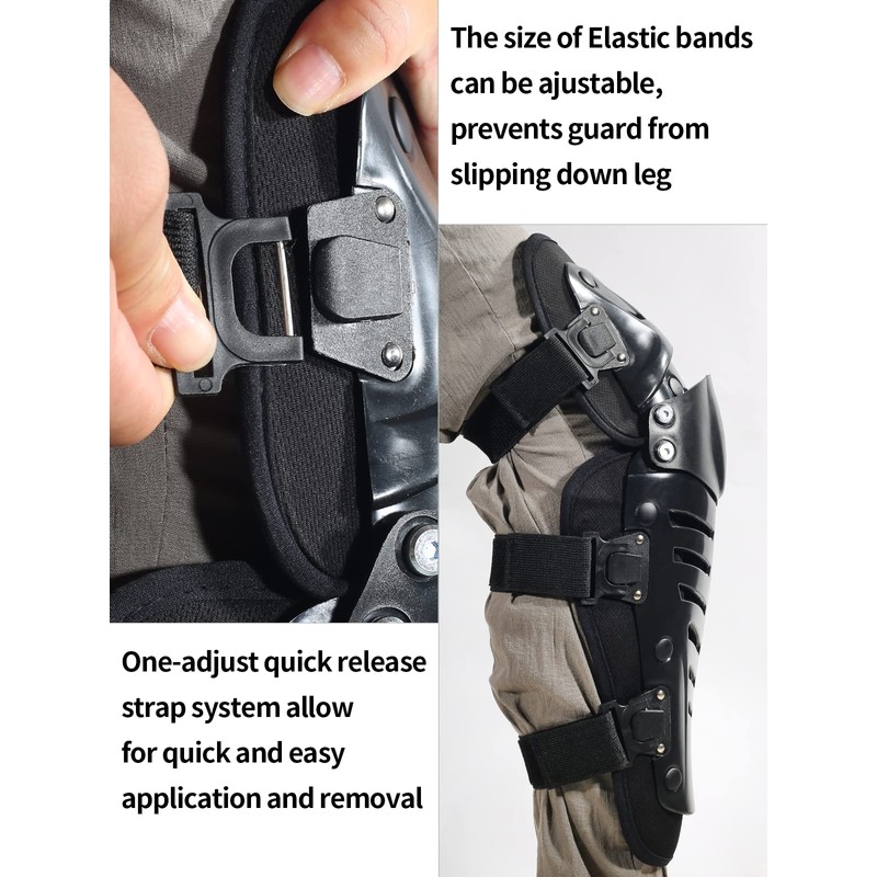 Motorcycle Shin Guards Protective Gear Leg Armor Dual Axis Pivoting