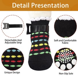 YAODHAOD Anti-Slip Dog Socks for Hardwood Floor, Dog Boots & Paw Protectors to Prevent Licking, Slipping, Grippers Traction Control Non-Slip Socks for Old Senior and Puppy Dog (Lace Pattern, L)