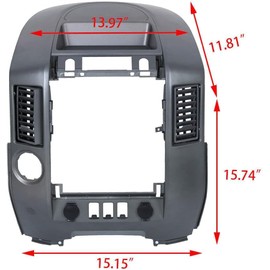 ECOTRIC Center Dash Instrument Panel Lid Compatible with 2004 2005 2006 Nissan Titan XE SE Armada SE Replace For 682578S800 (Clips Included Silver Gray W/o Speaker Bezel)