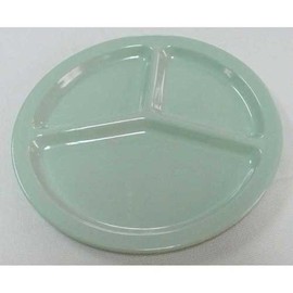 Yanco NS-702G Nessico 3-Compartment Plate, 10" Diameter, Melamine, Green Color, Pack of 24