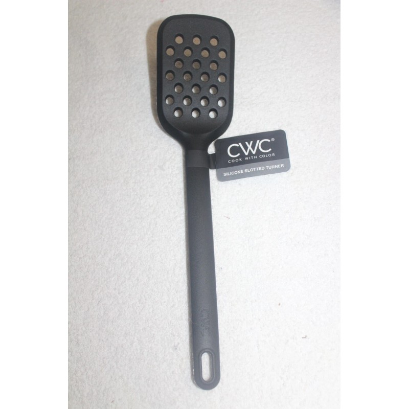 CWC 2 pc Black Silicone Spoon & Slotted Turner Set