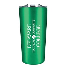 The Fanatic Group Delaware Tech Community College Double Walled Soft Touch Tumbler, Design-1 - Green
