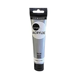 Daler-Rowney Simply Acrylic Paint, Plastic Tube, 2.54oz - 75 ml, Silver