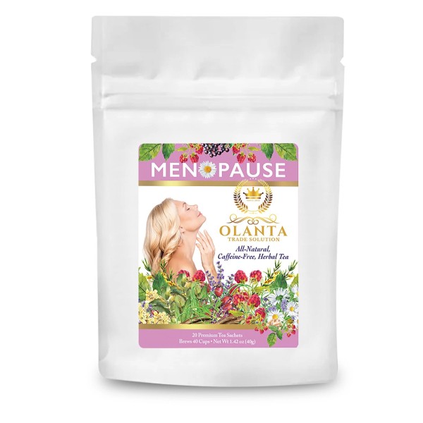 OLANTA TRADE SOLUTION Menopause Support Tea with Ashwagandha, Rooibos, Elderberries,