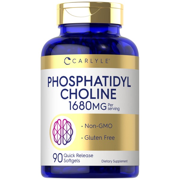 Carlyle Phosphatidyl Choline | 1,680mg | 90 Quick Release Softgels | Non-GMO & Gluten Free Supplement