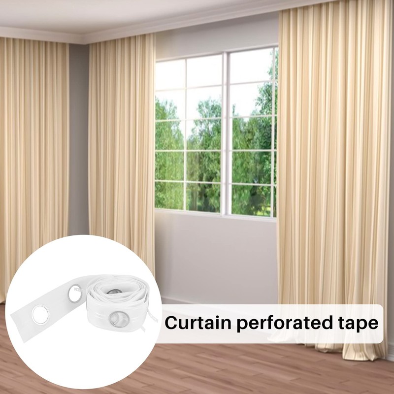 5M Eyelet Tape for Curtains 40 Rings Accessories for Sewing