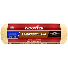 Wooster Brush R291-9 Lambswool 100 Roller Cover, 1/2-Inch Nap, 9-Inch