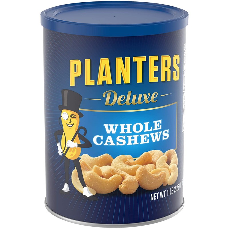 PLANTERS Deluxe Whole Cashews,Resealable Jar - Wholesome Snack Roasted in