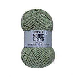 Superwash 100% Merino Wool Yarn for Knitting and Crocheting, 3 or Light DK, Leight Worsted Drops Merino Extra Fine 50g, 115 yards per ball (26 Pistachio)