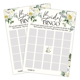Bridal Shower Games for 25 Guests, Bridal Shower Bingo Game Cards, Funny Wedding Games for Rehearsal Dinner, Cocktail Hour, Couples Wedding Bachelorette Engagement Party Supplies-A15
