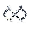 Black & White Tortoise Shell Hypoallergenic Dangle Hoop Earrings |