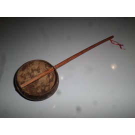 hand made coconut ladle water scoop dipper with coconut wood handle 19" long