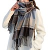 Women Tartan Scarf - Winter Long Scarves Plaid Warm Wraps