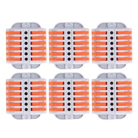 6Pcs Compact Wire Connectors ABS Copper Fast Connection Terminal Universal Wiring Conductors