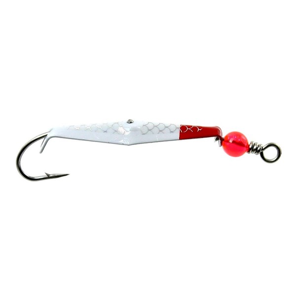 Clarkspoon Painted Saltwater Trolling Spoon Lures for Spanish Mackerel, Bluefish, and More (Size 0 - Red/White Fish Scale)