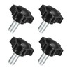 sourcing map 4Pcs M10 x 20mm Star Knobs, Plastic Hex