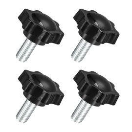sourcing map 4Pcs M10 x 20mm Star Knobs, Plastic Hex Shaped Clamping Knob Screw Hand Tightening Replacement Knob for Umbrella Base Replacement knob