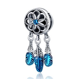 KUNSIR 925 Sterling Silver Clip-On Charm for Reflexions Mesh Bracelet Charm Bead fits Flat charm Bracelets Gift for Women（dream net ）