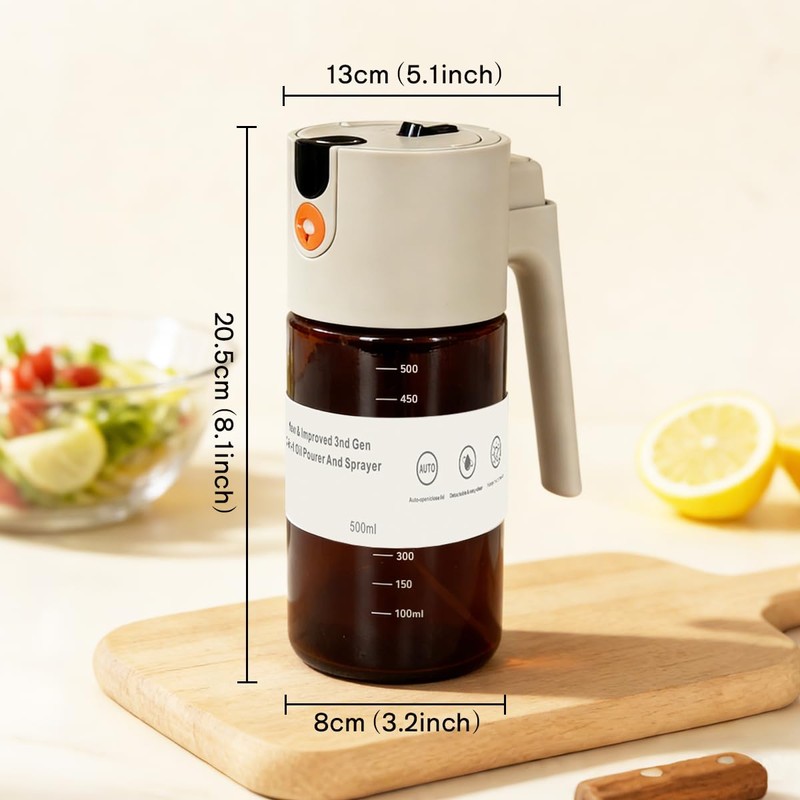 KEOUKE 2 in 1 Oil Sprayer & Dispenser for Cooking,
