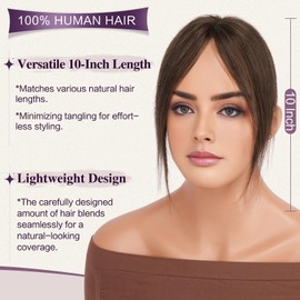 RUWISS Haar Toppers für Frauen Echthaar Topper Leichtes Braun Clip in Haarteil für Dünner Haar Oberkopf Flauschiger Glatter Hair Topper ohne Pony