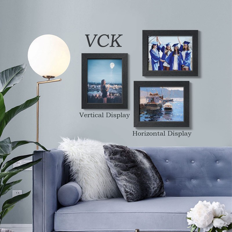 VCK 8x10 Solid Wood Picture Frame Set of 5,Textured Exclusive