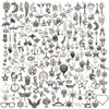 200 Mixed Charms Collection Antique Tone Metal Pendant Craft Supplies