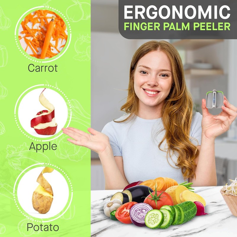 EZONEDEAL Fruit Peeler Ultra Sharp Double Finger Peeler Cutter Fruit