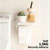 Self Adhesive Toilet Paper Holder with Shelf, No Drill Wall