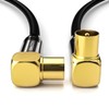 deleyCON TV Cable Plug 90°/Jack 90° Gold-Plated, Black