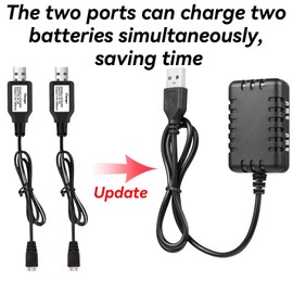 Tosiicop 7.4V Lipo Battery Charger - RC Car Balance Chargers USB Cable 2-in-1 with XH-3P Plug 1A for 2S Batteries RC Cars Drone Boat Airplane Truck Quadcopter Airsoft SCX24 SCX10