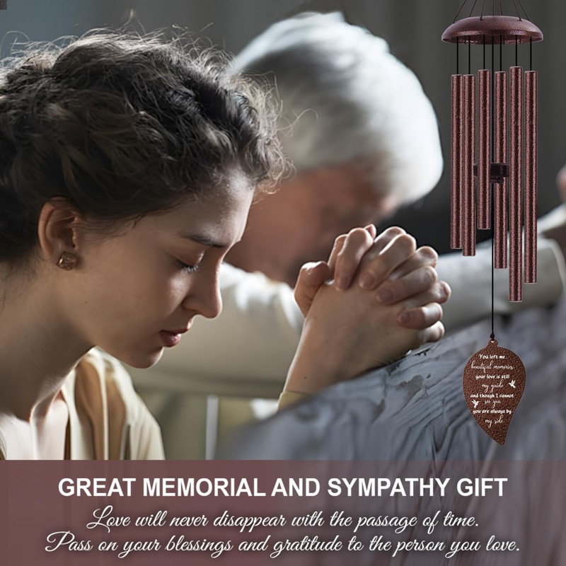 Memorial Wind Chimes for Outside, Sympathy Gift for Loss of